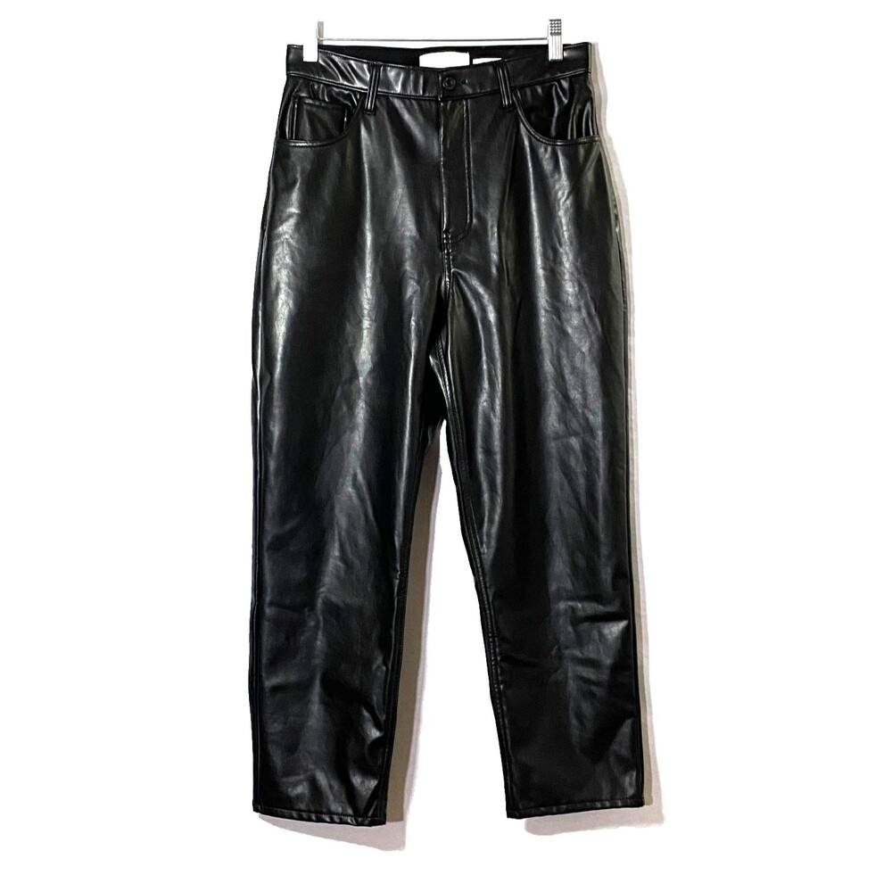 Abercrombie Fitch The Ankle Curve Love Vegan Leather Pant Size 29/8 Black Flaws
